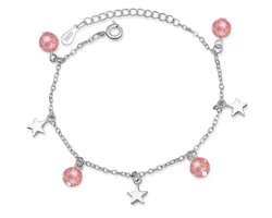 Armband Meisje- Zilver 925 Sterling- Sterretjes en Balletjes- Bedel- Kind- LiLaLove