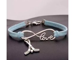 Armbandje Turquoise met Hockey hangertje