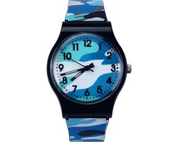 Army Kinderhorloge Blauw | Camouflage/Leger | Kunststof/Plastic | Ø 32 mm | Fashion Favorite