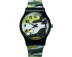 Army Kinderhorloge Groen | Camouflage/Leger | Kunststof/Plastic | Ø 32 mm | Fashion Favorite