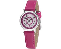 ATRIUM Horloge Kind - Kinderhorloge - Meisje - Roze - 5 bar Waterdicht - Leercijferblad - Leren - Duidelijk - Quartz Uurwerk - Edelstalen Sluiting - A31-101