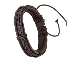 BY-ST6 verstelbare kinder/ tiener armband van leer- kleur bruin