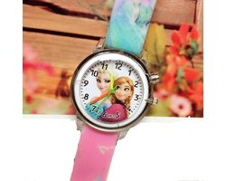 Clockx - Kinderhorloge -Meisjeshorloge - Frozen - Elsa - met licht - roze