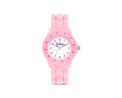 Colori Kidz 5-CLK121 Kinderhorloge - Siliconen Band - Ø 27 mm - 20 mm Wijzerplaat - Hartjes - Roze