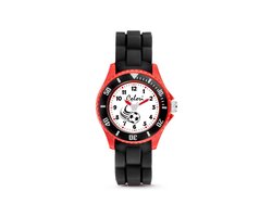 Colori Kidz 5-CLK123 Kinderhorloge - Siliconen Band - Ø 27 mm - 20 mm Wijzerplaat - Voetbal - Zwart