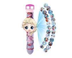 Disney Frozen horloge - Frozen Elsa horloge - Frozen speelgoed horloge - Met roze horlogeband -Frozen Elsa projector horloge -  Kinder horloge - frozen horloge