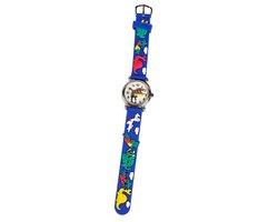 Fako® - Kinderhorloge - 3D - Dinosaurus - T-Rex - Donkerblauw