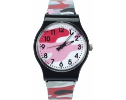 Fako® - Kinderhorloge - Camouflage Army - Rood