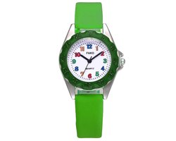 Fako® - Kinderhorloge - Regenboog - Ø 32mm - Groen