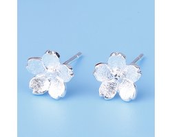 Gading® meisjes oorknopjes met bloemen- 5mm-zilver 925