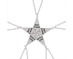 Kasey - Vriendschapsketting - BFF ketting voor 5 - Best Friend Ster