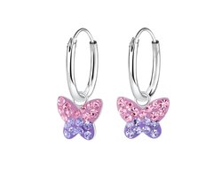 KAYA Sieraden | Kinderoorbellen 'Crystal Butterfly' | Verguld