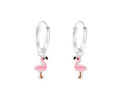 KAYA Sieraden | Zilveren oorringen 'Flamingo'