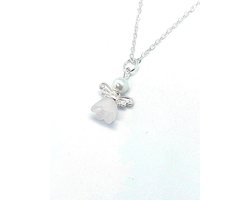 Ketting Meisje- Engel- Wit- Zilver- Bescherming - Geluk- LiLaLove