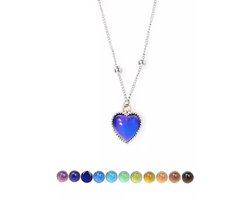 Ketting Meisje- Kleur Veranderend Hartje- Stemming Mood- LiLaLove