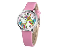 Kinder Horloge | Unicorn Lichtroze | Kunstleer | Ø 30 mm