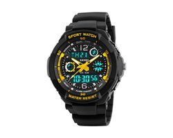 Kinderhorloge – Analoog Digitaal – Chronograaf – Shockproof – Geel