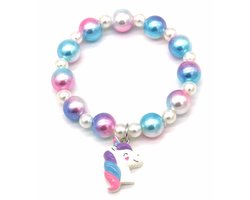 Kralenarmband - bedel - unicorn - multicolor - kralen - parels - meisjes - kinderen - cadeau - feest - verjaardag - tijdloos - hip