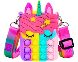 Kungu Pop it Unicorn Tas - Fidget Toys Regenboog Schoudertas