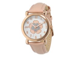 La Rosa Princesa Bloem Kinderhorloge Leer Nude - Ø 27 mm - Verstelbaar - Leren Band - Quartz Horloge - Japans Uurwerk - Analoog