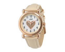 La Rosa Princesa Hart Rosé Kinderhorloge Leer Nude - Ø 27 mm