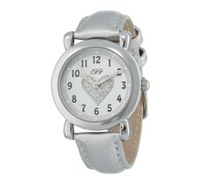 La Rosa Princesa Hart Zilver kleurig Kinderhorloge Meisje Leer - Ø 27 mm - Verstelbaar - Leren Band - Quartz Horloge - Japans Uurwerk - Analoog