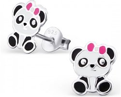 La Rosa Princesa Panda Oorknoppen - Zilver