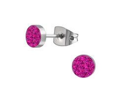 La Rosa Princesa Roze Titanium Oorbellen Kristallen - 5mm Oorstekers