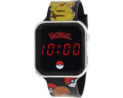 LED Watch Pokémon - Kinderhorloge Met LED Display Voor Datum en Tijd - Zwart