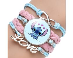 Lilo & Stitch armbandje roze en blauw