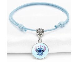 Lilo & Stitch blauw armbandje met bedel