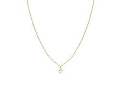 Lucardi Kinder Zilveren goldplated ketting hartje - Ketting - 925 Zilver - Goudkleurig - 41 cm