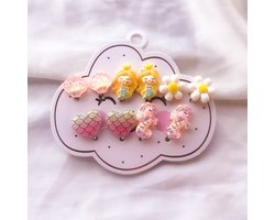 Mermaid Yellow geel - Set of 6 - Clipoorbellen - zeemeermin - kinderoorbelletjes - oorclips - clip oorbellen voor kinderen - kids klipoorbellen