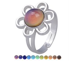 moodring Bloem stemming ring - met sieradendoosje