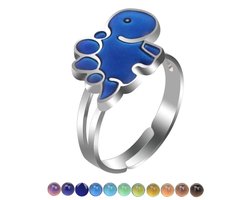 moodring Dino dinosaurus stemming ring - met sieradendoosje