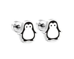 Pinguïn Stud Oorknopjes/Oorbellen - Zilverkleurig | Stainless Steel | Fashion Favorite