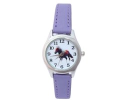 Pony / paarden horloge - paars - 20 mm - I-deLuxe verpakking