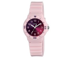 Q&Q VR19J021Y - Horloge - Sport - Analoog - Dames - Vrouwen - Kinderen - Plastic band - Rond - Kunststof - Cijfers - Roze - 10 ATM