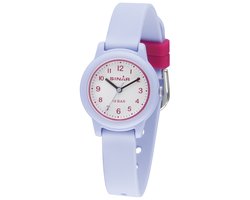 Sinar - Horloge Kind - Kinderhorloge Meisje - Lila / Roze - Analoog - 10 Bar Waterdicht - Ø 28 mm - Zacht Verstelbaar Bandje (12-17,5 cm) - Duidelijk - Quartz - Edelstalen Gespsluiting - XB-24-6