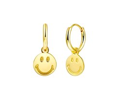 Smiley Oorringen - Goudkleurig | 2 x 1 cm | Stainless Steel | Fashion Favorite