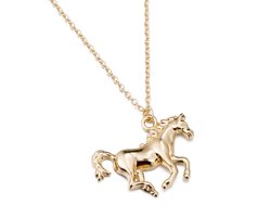 Treasure Trove Paard in Galop Kinderketting - Goudkleurig Ketting Hanger