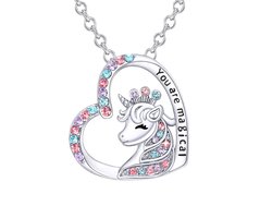 Unicorn Eenhoorn You are Magical - Ketting - Kinderketting - Meisje - Sieraden - Zilverkleurig