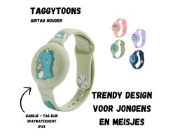 Waterdichte Apple AirTag Armband voor Kinderen - Airtag houder - Verstelbaar - Siliconen Airtag Houder - Groen