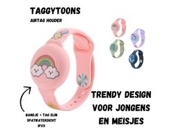 Waterdichte Apple AirTag Armband voor Kinderen - Airtag houder - Verstelbaar - Siliconen Airtag Houder - Roze