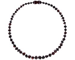 Wild Sun Barnsteen Ketting Baby / Peuter - Amber Ketting - Baltische Barnsteen – Pijnstillend bij Doorkomende Tanden - 32 cm – Cherry