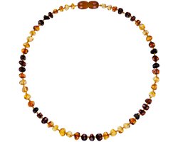 Wild Sun Barnsteen Ketting Baby / Peuter - Amber Ketting - Baltische Barnsteen – Pijnstillend bij Doorkomende Tanden - 32 cm – Rainbow Colour