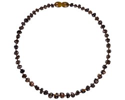 Wild Sun Barnsteen Ketting Kind - Amber Ketting - Baltische Barnsteen – 36 cm – Dark Green