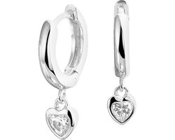 Yep! klapoorringen hart zirkonia - 10.5 mm - Zilver