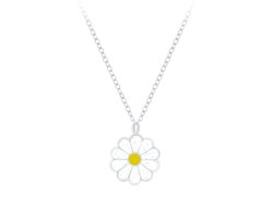 Zilveren kinderketting met madeliefje hanger | daisy ketting meisje | Zilverana | Sterling 925 Silver (Echt zilver)