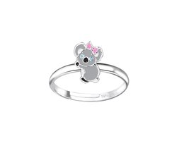 zilveren kinderring koala | verstelbare ring  Meisje Zilver | Zilverana | Sterling 925 Silver